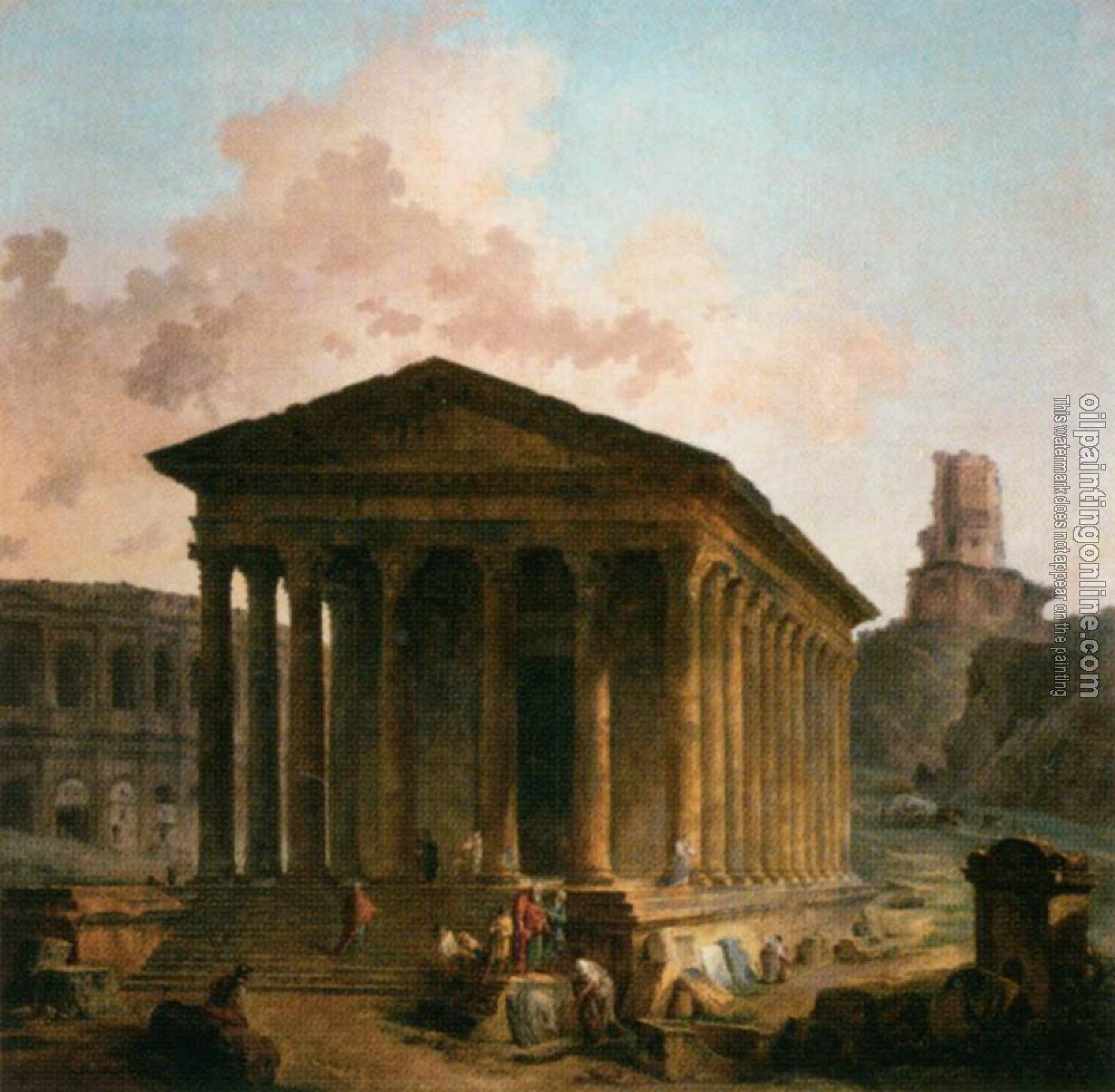 Robert, Hubert - The Maison Caree, the Arenas and the Magne Tower in Nimes